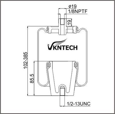 CABIN AIR SPRING MACK 227QS38 227QS38A 227QS38B  Goodyear 1S5-055  REPLACED BY VKNTECH 1S5-055