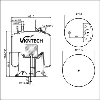 AIR SPRING Firestone W01-358-9473 1T15V-8  Goodyear 1R12-586 566243038  REPLACE BY VKNTECH 1K9473