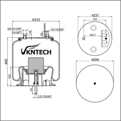 AIR SPRING AUTOMANN AB1DF23I-P1067  Firestone W01-358-1191 W01-358-9875 1T15XR-9  Goodyear 566243165 1R12-432 REPLACE BY VKNTECH 1K9875