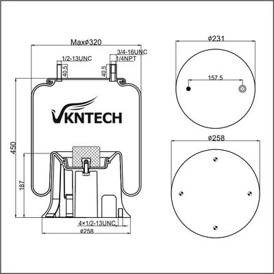 AIR SPRING HENDRICKSON NS 501304  WATSON&CHALIN AS-0036  TRIANGLE 8361 6373  Firestone W01-358-9321 1T15M-11  Goodyear 1R12-256  REPLACE BY VKNTECH 1K9321