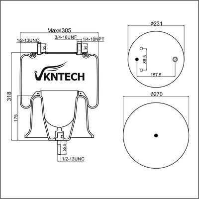 AIR SPRING Firestone W01-358-9780 W01-358-5779 1T15ZR-6  Goodyear 1R12-303 1R12-186 1R12-189  Phoenix  1DK23K9780 plastic piston REPLACE BY VKNTECH 1K9780