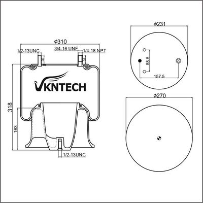AIR SPRING Contitech 9 10S-16 A 382 9 10S-16 A 999  Firestone W01-358-9781 1T15ZR-6  Goodyear 1R12-603 aluminum  piston with bracket  REPLACE BY VKNTECH 1K9781