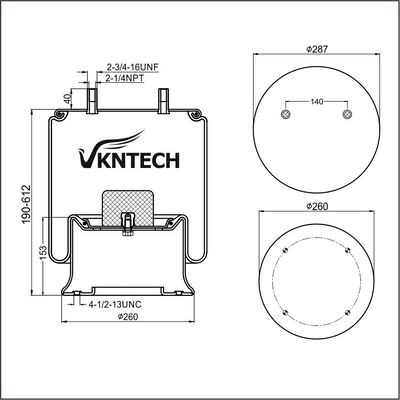 TRAILER AIR SPRING  8188526  Firestone 1T19L-17-330  Goodyear 566039119 replaced by VKNTECH 1K9119