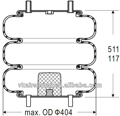 S7100 Industrial Rubber Air Spring/ 3B14-364 Air Suspension Spring Parts For OEM