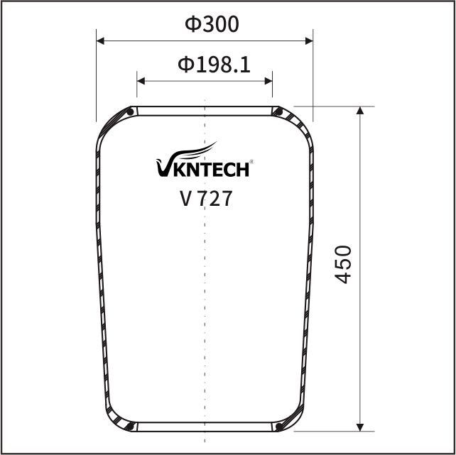 IATF16949 727N Bus Air Springs W01-095-0191 Firestone Air Bellows 02.2002.42.00 8117 VKTECH V727