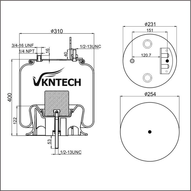 AIR SPRING AUTOMANN AB1DF23I-P1067  Firestone W01-358-1191 W01-358-9875 1T15XR-9  Goodyear 566243165 1R12-432 REPLACE BY VKNTECH 1K9875