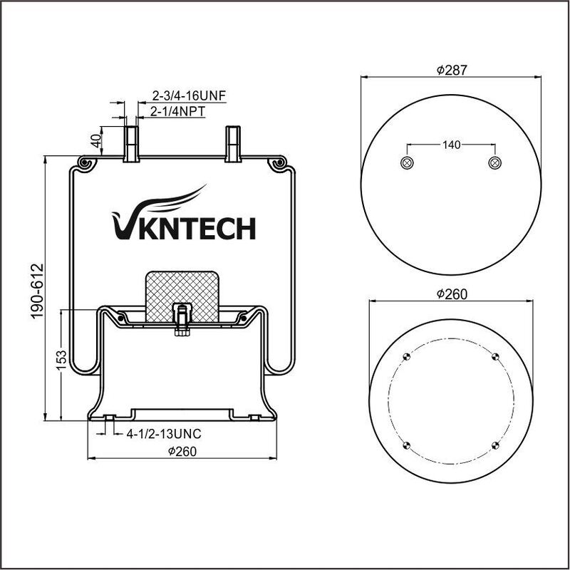 TRAILER AIR SPRING  8188526  Firestone 1T19L-17-330  Goodyear 566039119 replaced by VKNTECH 1K9119