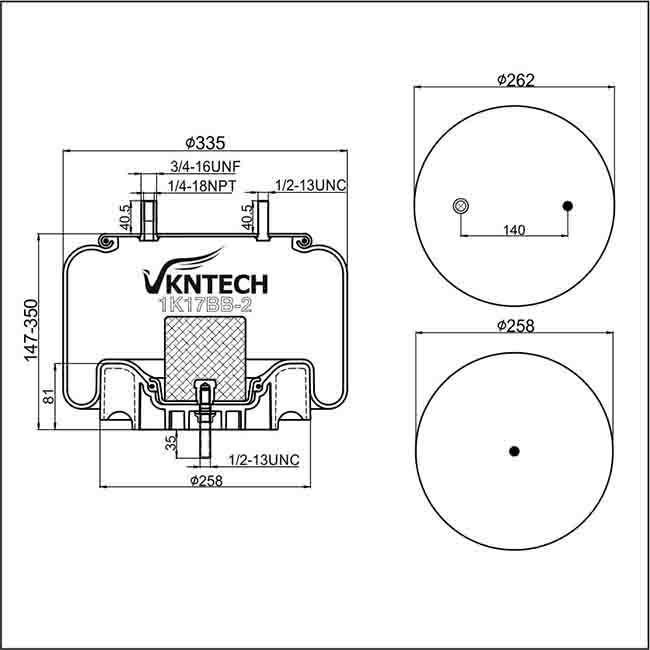 Firestone W013588729 Air Suspension Springs Bags For MERITOR 202796 3 Million Time Fatigue Test